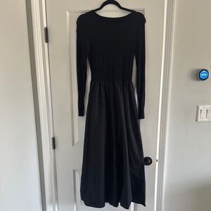 Commense Black Long Sleeve A-Line Dress